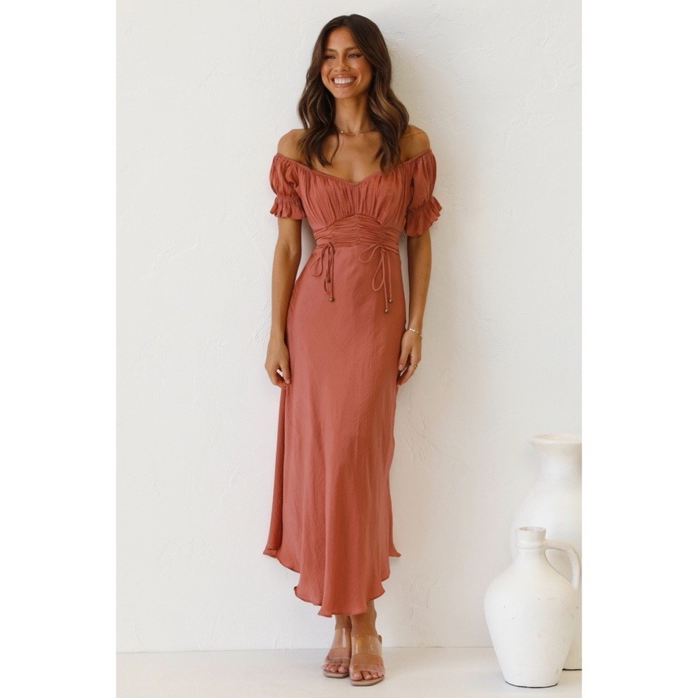 Off the shoulder midi dress